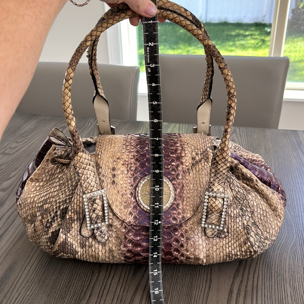 Albert Chloe Metallic Python Bag - image 7